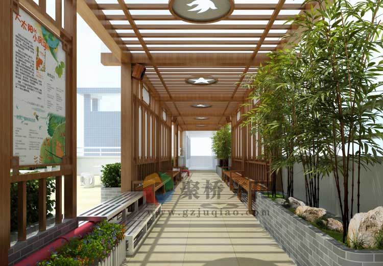 学校文化休闲学习区连廊文化设计建设